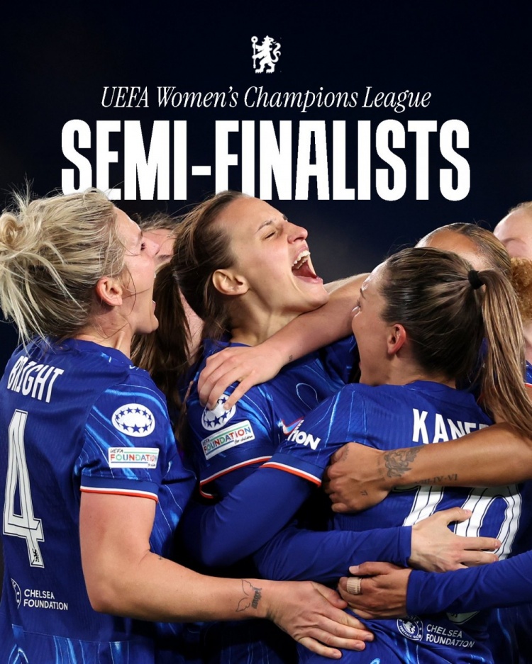 女足歐冠：切爾西3-0曼城&總比分3-2逆轉晉級四強，將對陣巴薩